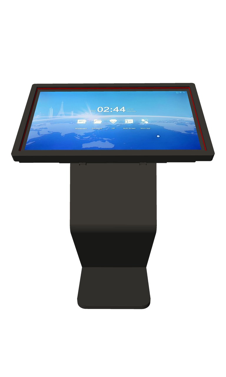 Черный сенсорный наклонный сенсорный экран цифровой киоск для аэропорта